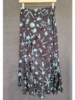 Aguabendita Deep Sea Wrap Maxi Beach Skirt XS